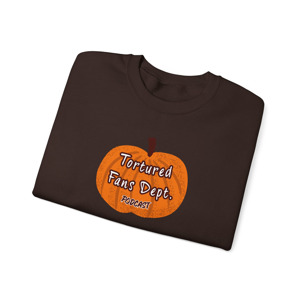 Crewneck Sweatshirt — Pumpkin "Tortured Fan" Halloween Graphic
