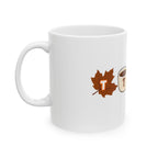Fall Football Coffee Mug – Cute Pumpkin, Leaf & Cocoa Icons (11oz/15oz)