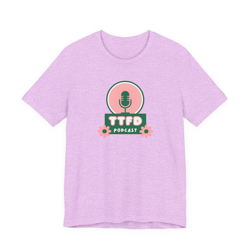 T‑Shirt — TTFD Podcast Logo Tee (Microphone & Flowers)