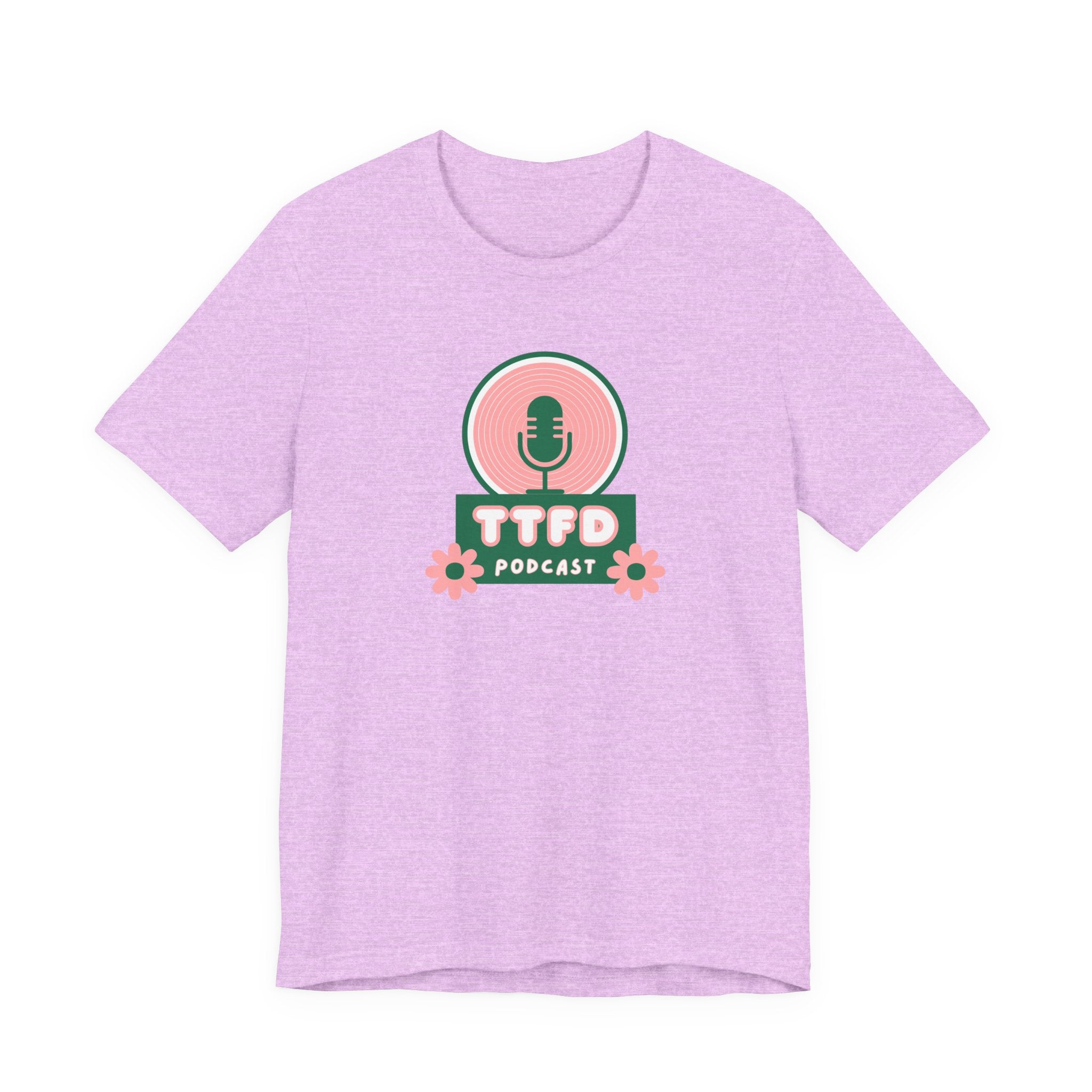 T‑Shirt — TTFD Podcast Logo Tee (Microphone & Flowers)