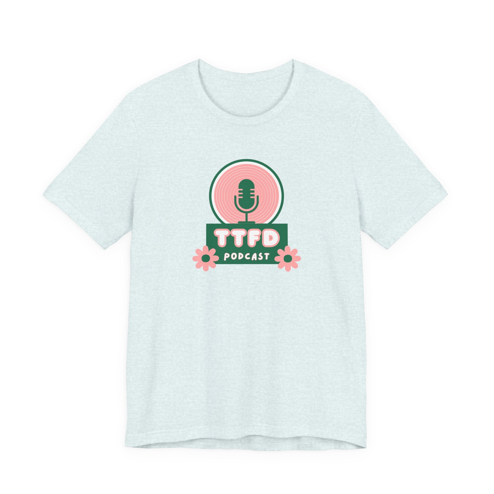 T‑Shirt — TTFD Podcast Logo Tee (Microphone & Flowers)