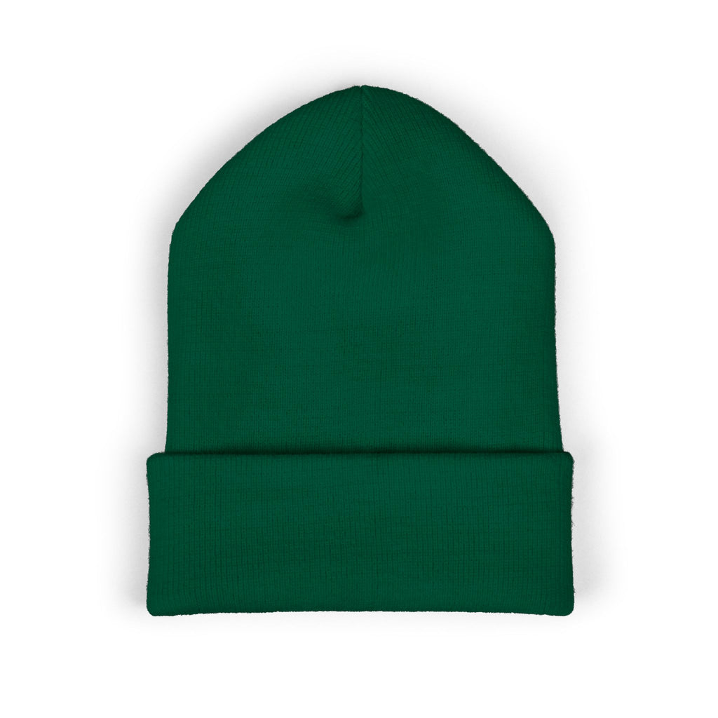 Embroidered 'TIFO' Cuffed Beanie — Cozy Olive Knit Winter Hat