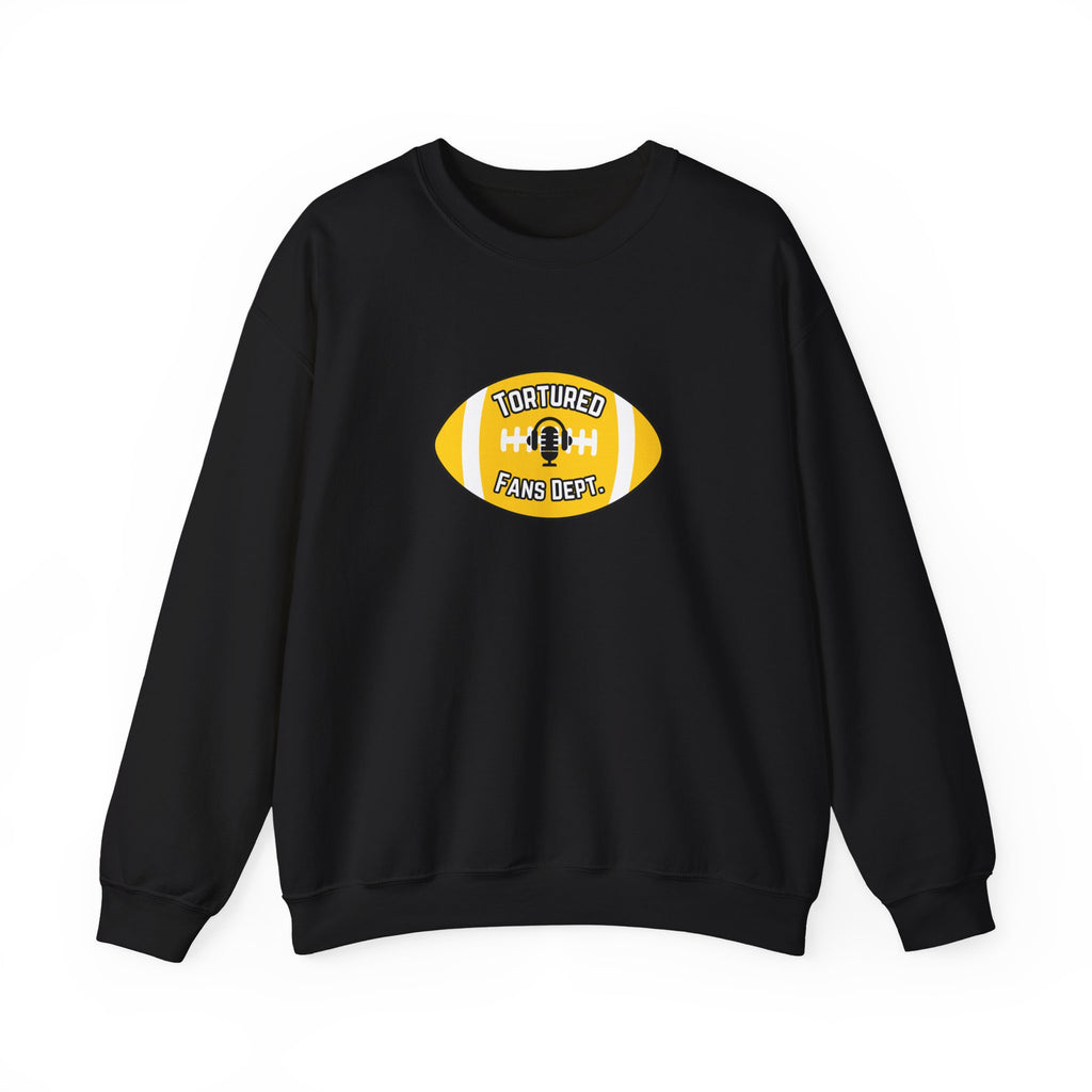 Tortured Fans Dept. Football Crewneck Sweatshirt (Yellow Logo)