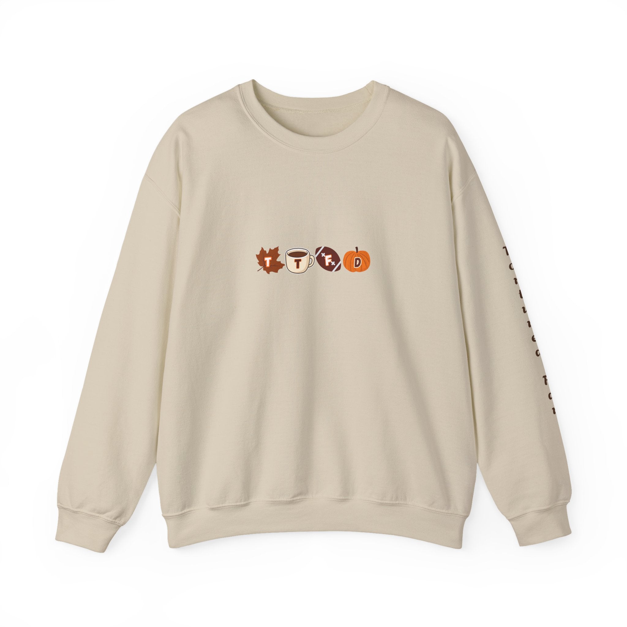 Fall Leaves & Pumpkins Crewneck Sweatshirt — Autumn Graphic Pullover