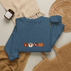 Fall Leaves & Pumpkins Crewneck Sweatshirt — Autumn Graphic Pullover