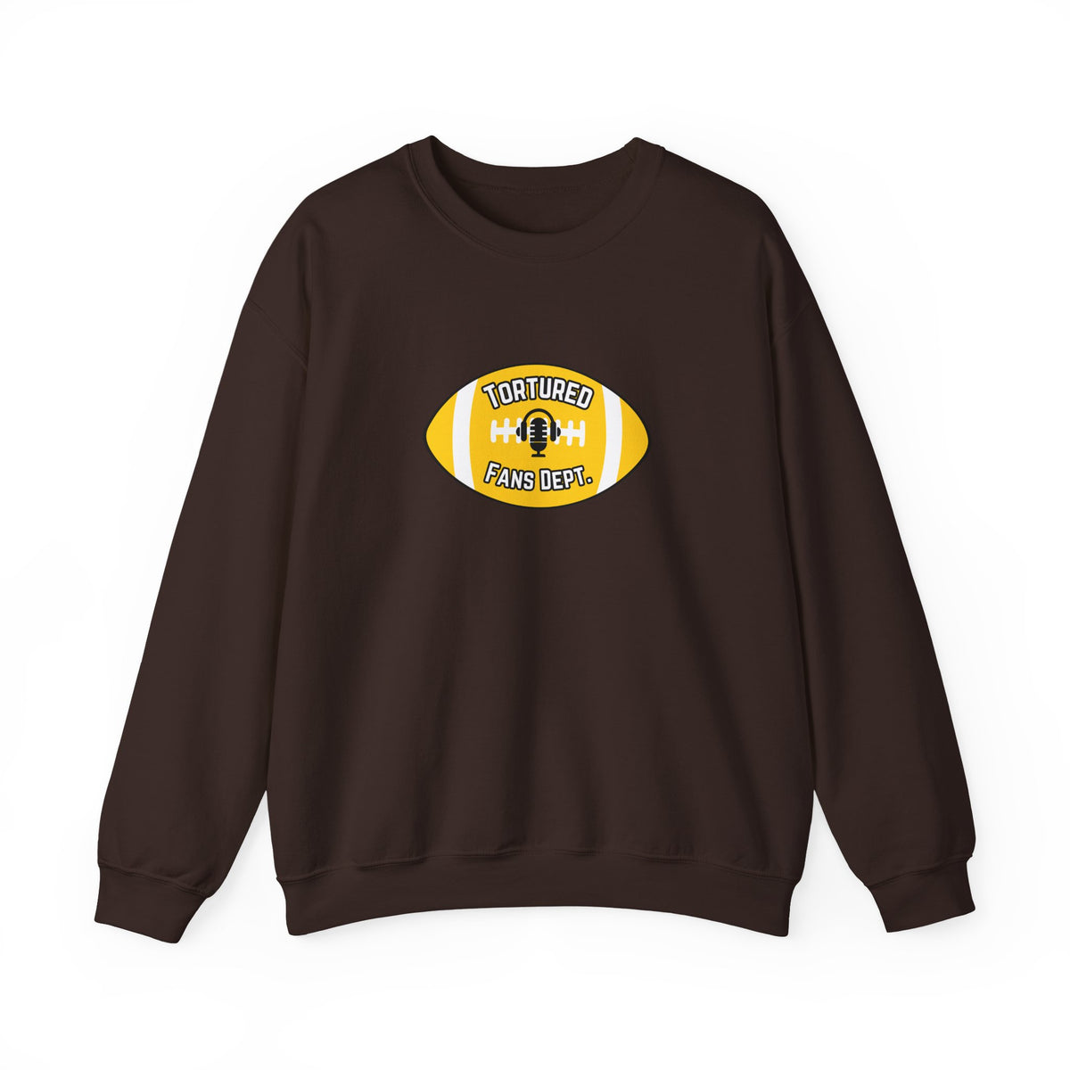 Tortured Fans Dept. Football Crewneck Sweatshirt (Yellow Logo)