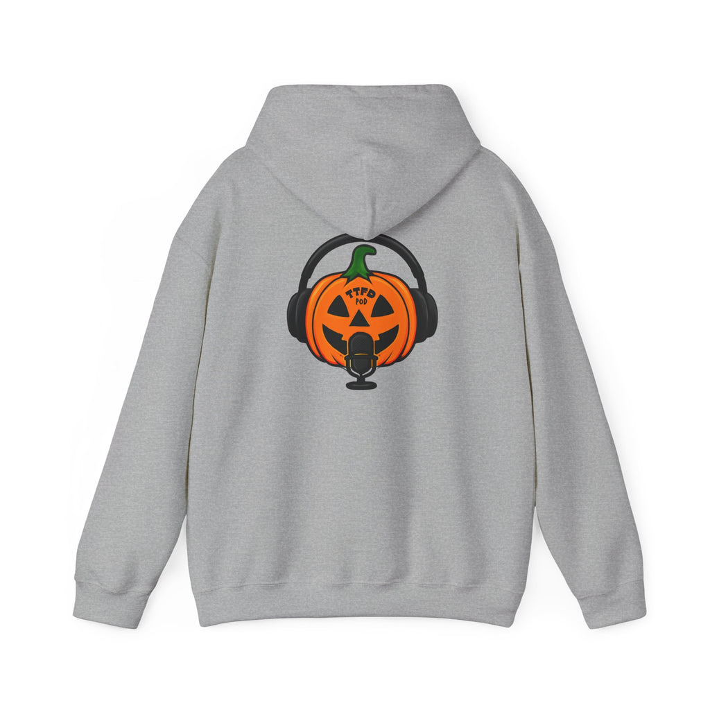 Halloween Pumpkin Podcast Hoodie — Jack-O'-Lantern with Headphones & Microphone