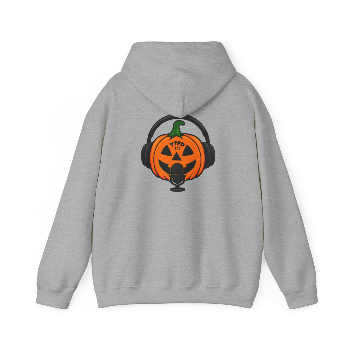 Halloween Pumpkin Podcast Hoodie — Jack-O'-Lantern with Headphones & Microphone