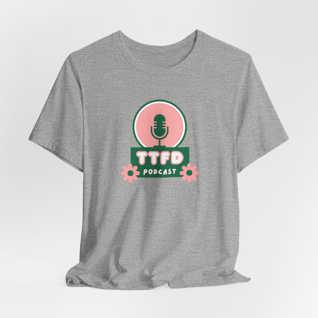 T‑Shirt — TTFD Podcast Logo Tee (Microphone & Flowers)