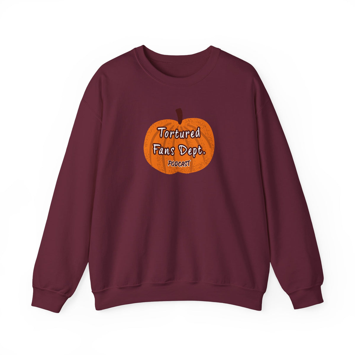 Crewneck Sweatshirt — Pumpkin "Tortured Fan" Halloween Graphic