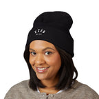 Embroidered 'TIFO' Cuffed Beanie — Cozy Olive Knit Winter Hat