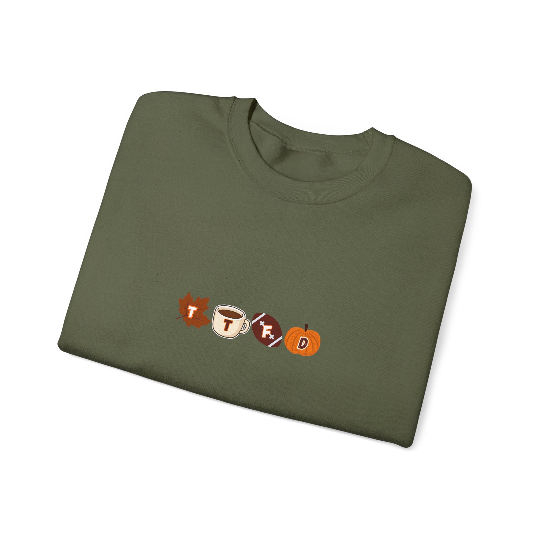Fall Leaves & Pumpkins Crewneck Sweatshirt — Autumn Graphic Pullover