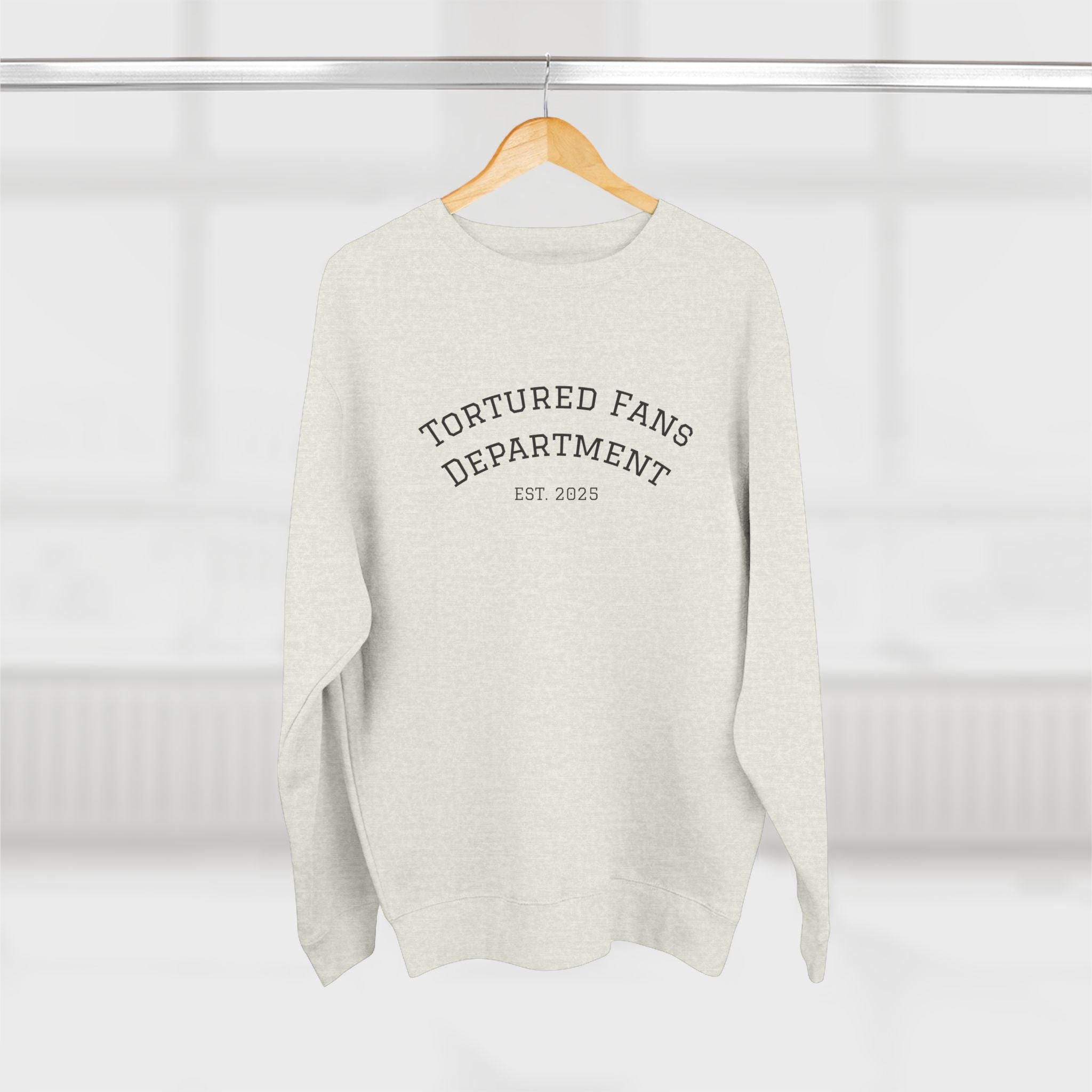 Tortured Fans Unisex Crewneck Sweatshirt - Cozy Gift for Fans, Casual Wear, Oversized Comfort, Great for Events, Emotional Support Clothing