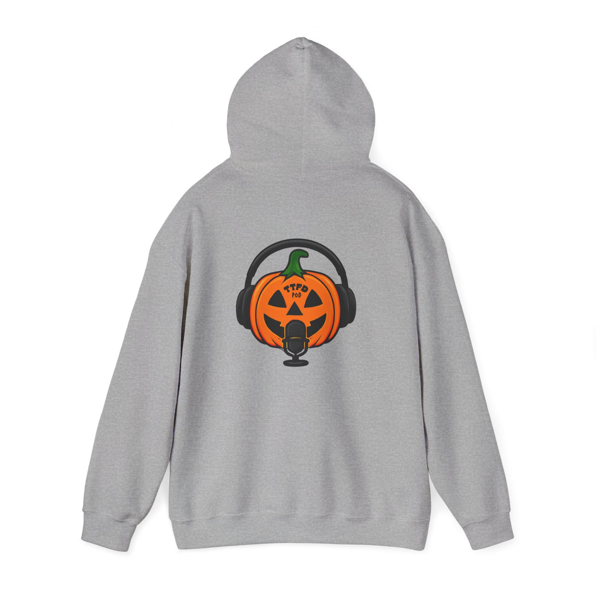 Halloween Pumpkin Podcast Hoodie — Jack-O'-Lantern with Headphones & Microphone