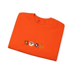 Fall Leaves & Pumpkins Crewneck Sweatshirt — Autumn Graphic Pullover