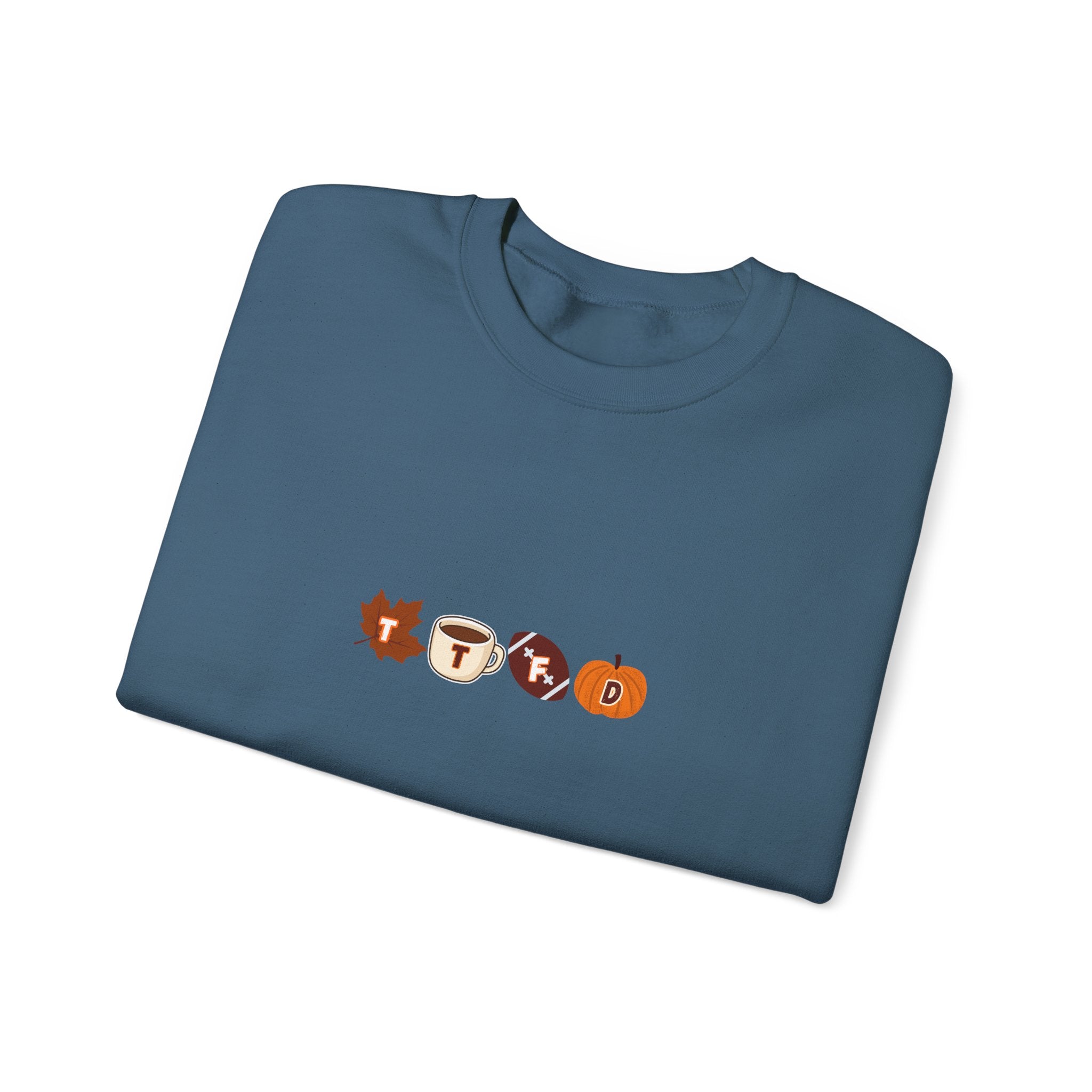Fall Leaves & Pumpkins Crewneck Sweatshirt — Autumn Graphic Pullover