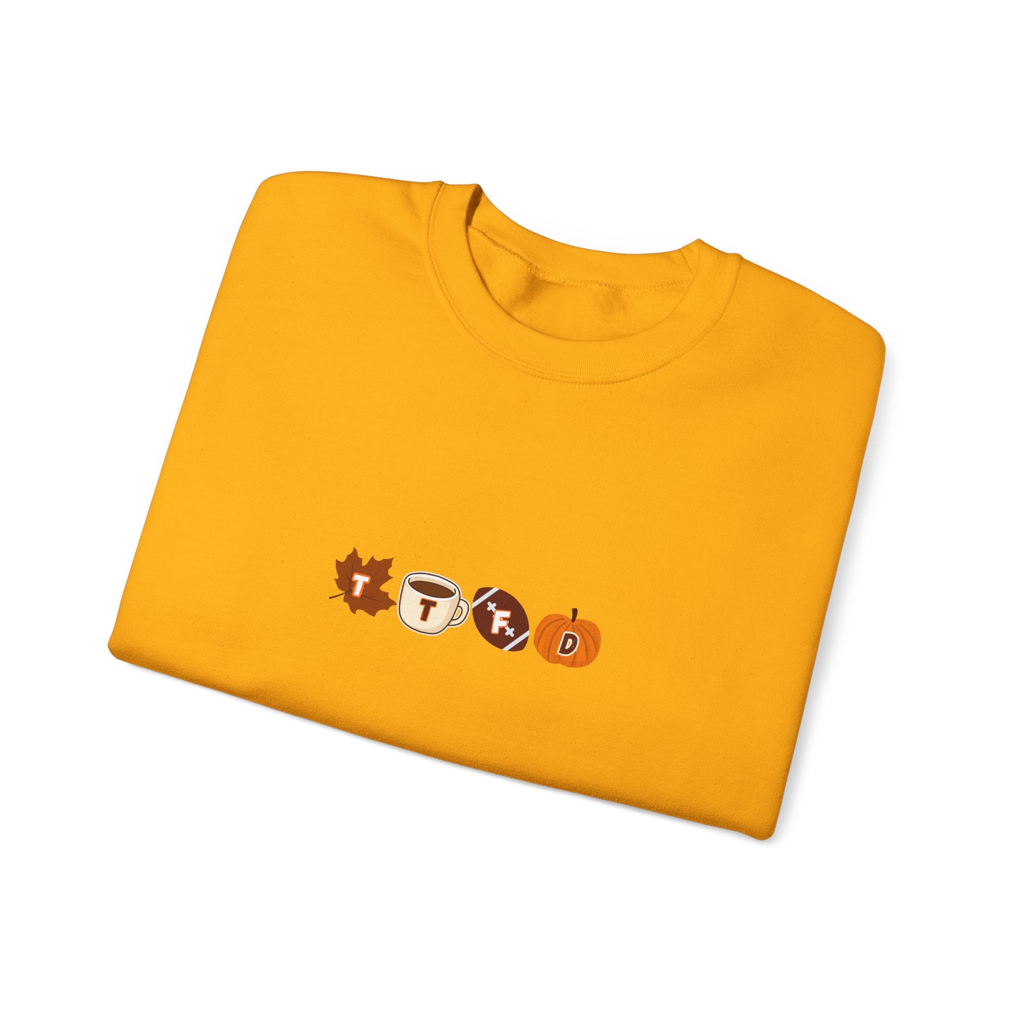 Fall Leaves & Pumpkins Crewneck Sweatshirt — Autumn Graphic Pullover
