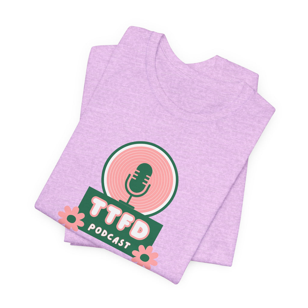 T‑Shirt — TTFD Podcast Logo Tee (Microphone & Flowers)