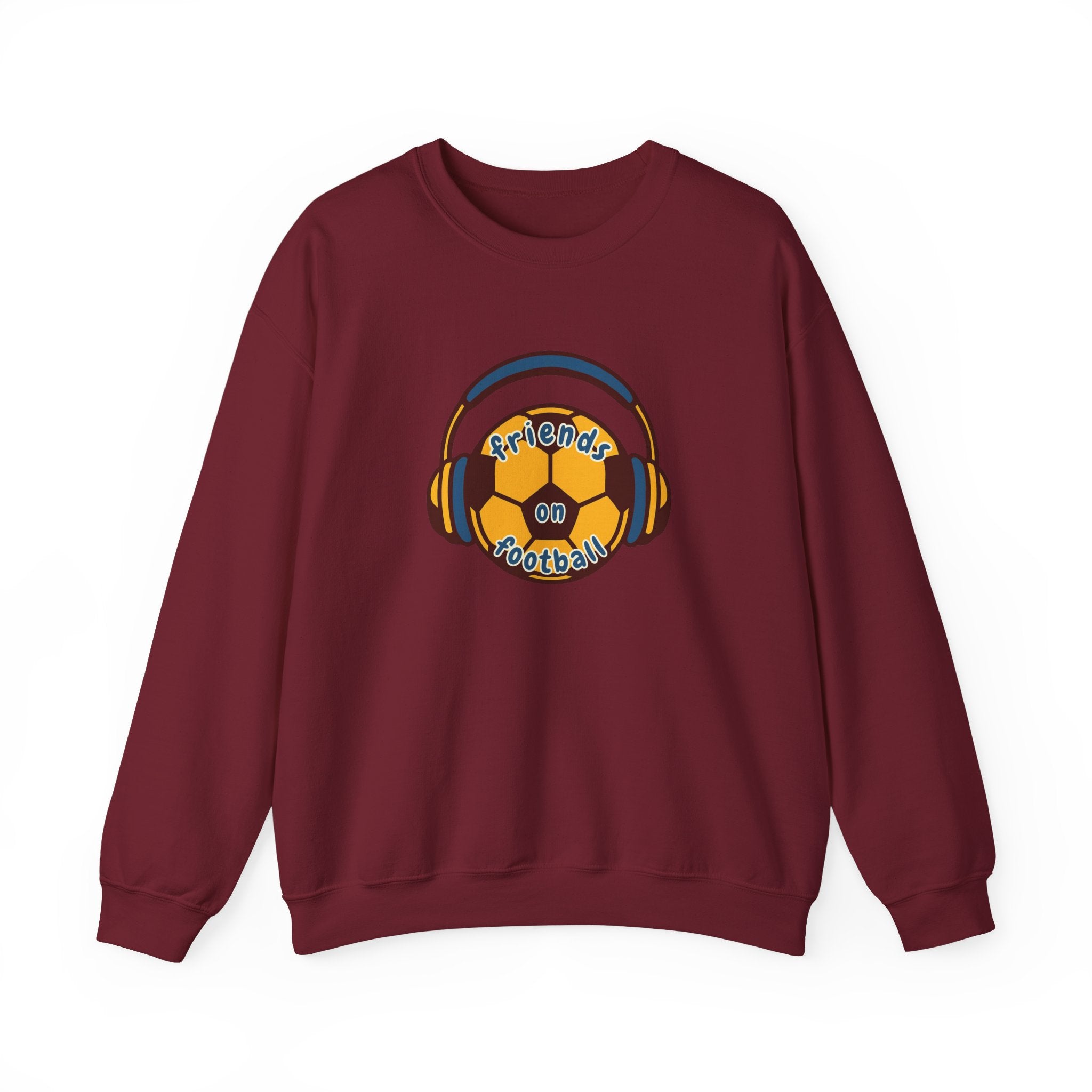 Crewneck Sweatshirt — 'Friends on Football' Headphones Logo