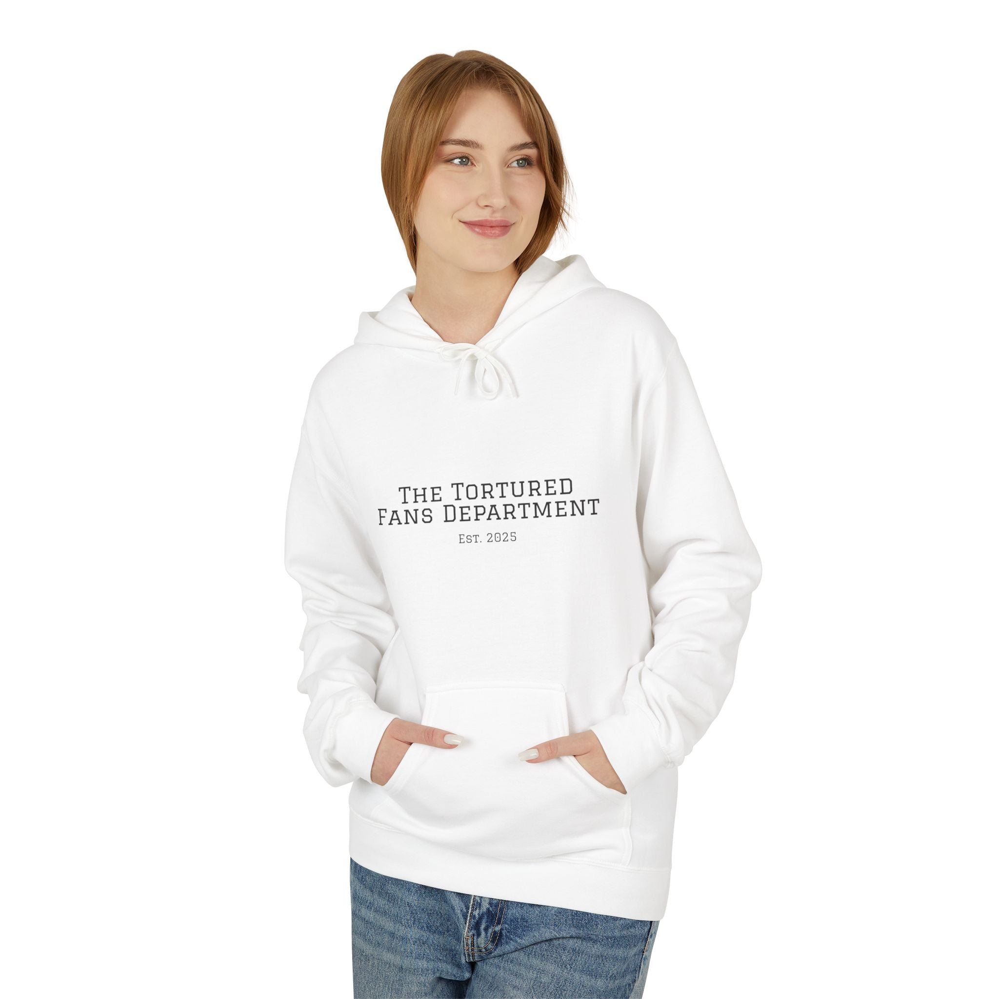 Tortured Fans Department Hoodie, Cozy Unisex Sweatshirt, Perfect for Fans, Gift for Occasions, Casual Wear, Fleece Pullover