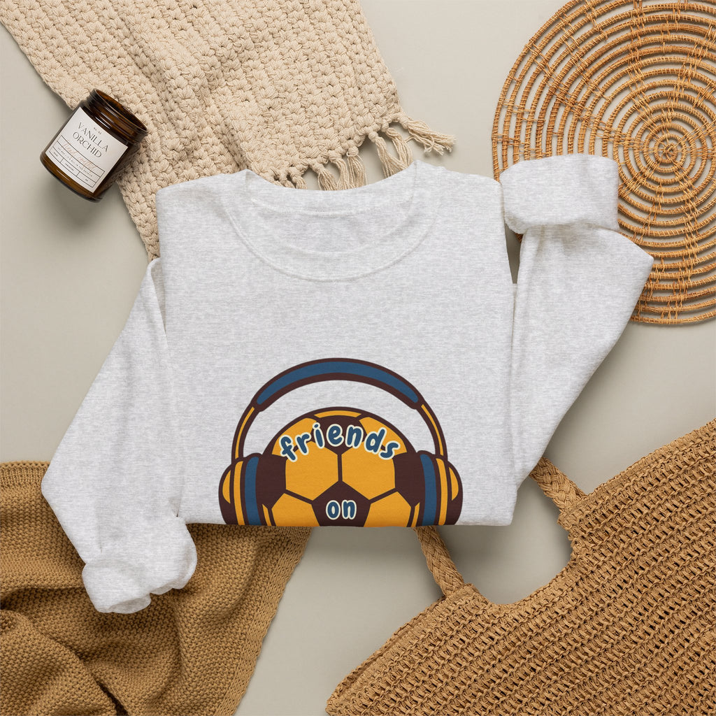 Crewneck Sweatshirt — 'Friends on Football' Headphones Logo