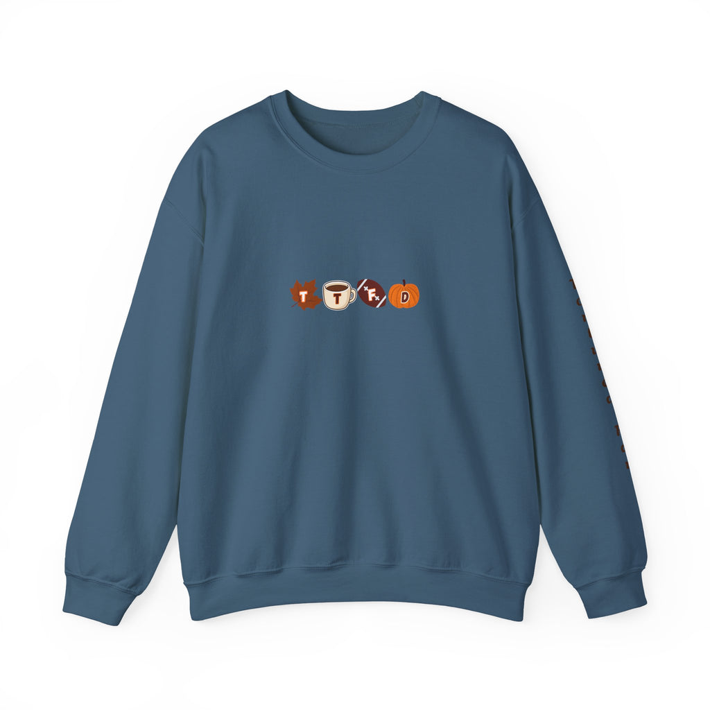 Fall Leaves & Pumpkins Crewneck Sweatshirt — Autumn Graphic Pullover