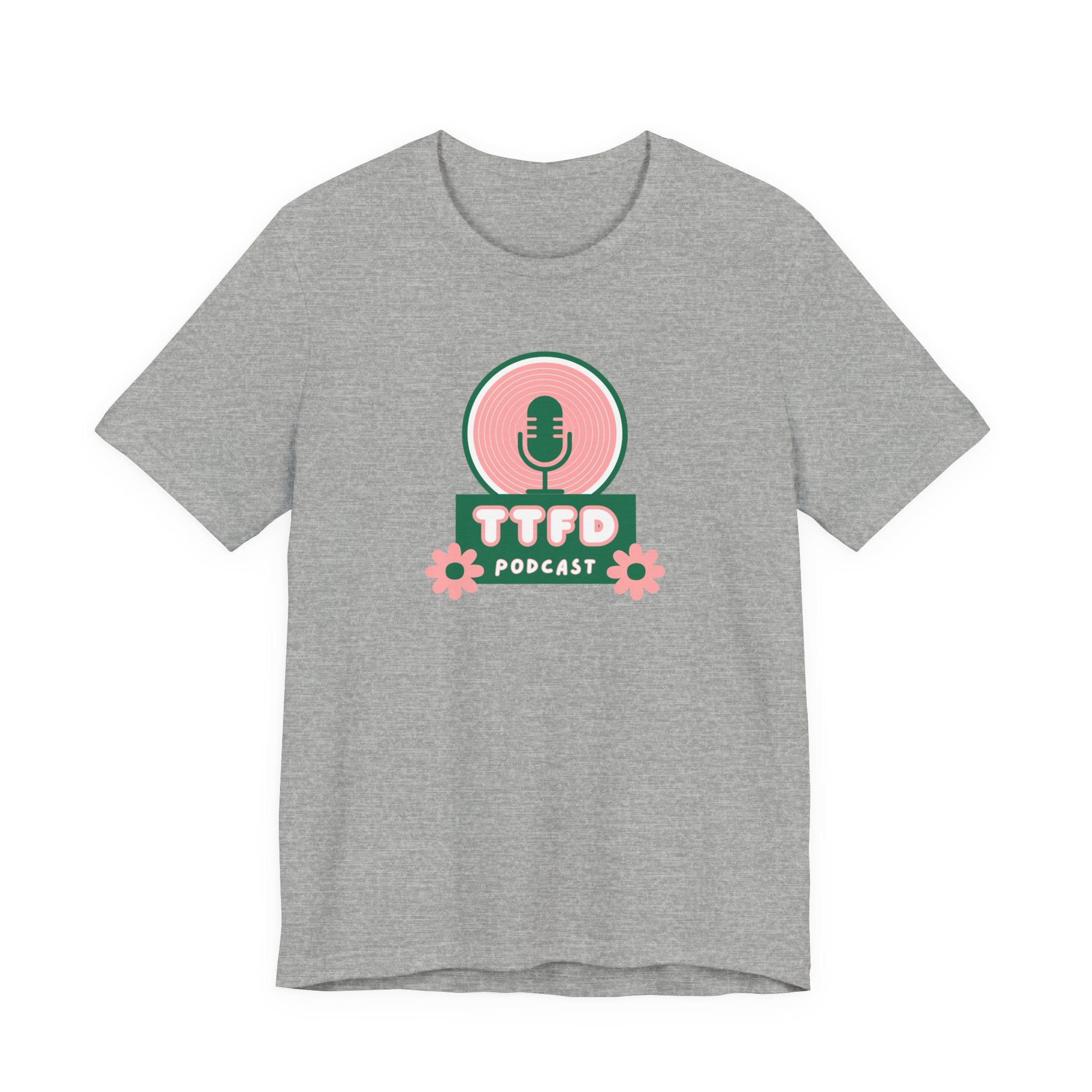T‑Shirt — TTFD Podcast Logo Tee (Microphone & Flowers)