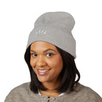 Embroidered 'TIFO' Cuffed Beanie — Cozy Olive Knit Winter Hat