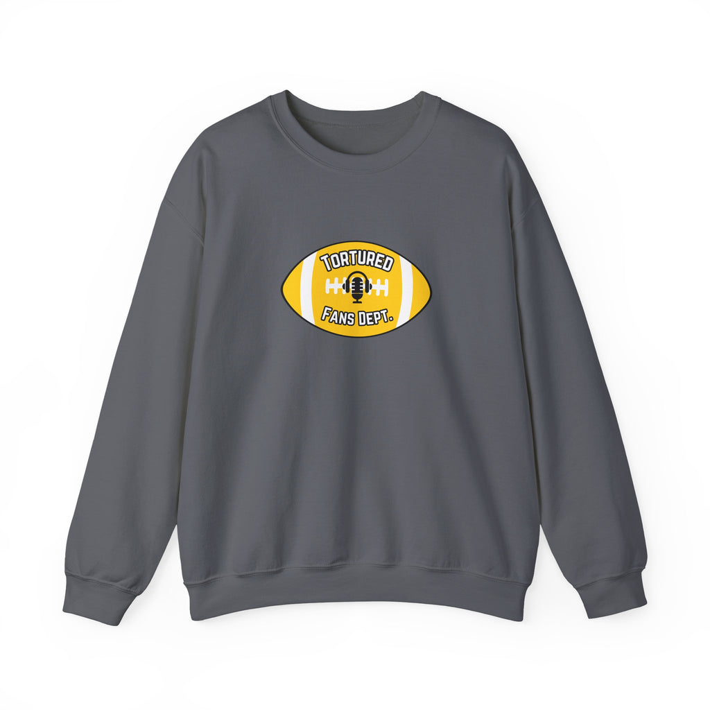 Tortured Fans Dept. Football Crewneck Sweatshirt (Yellow Logo)
