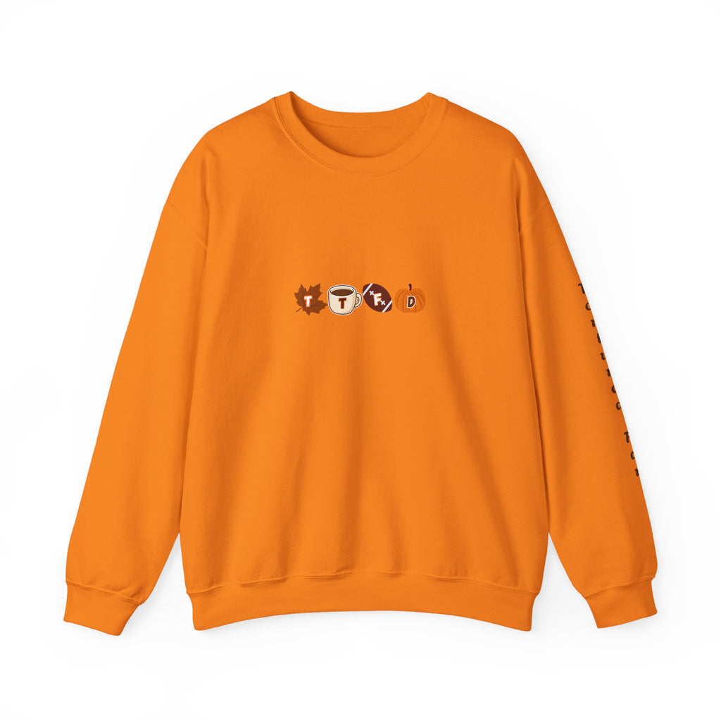 Fall Leaves & Pumpkins Crewneck Sweatshirt — Autumn Graphic Pullover