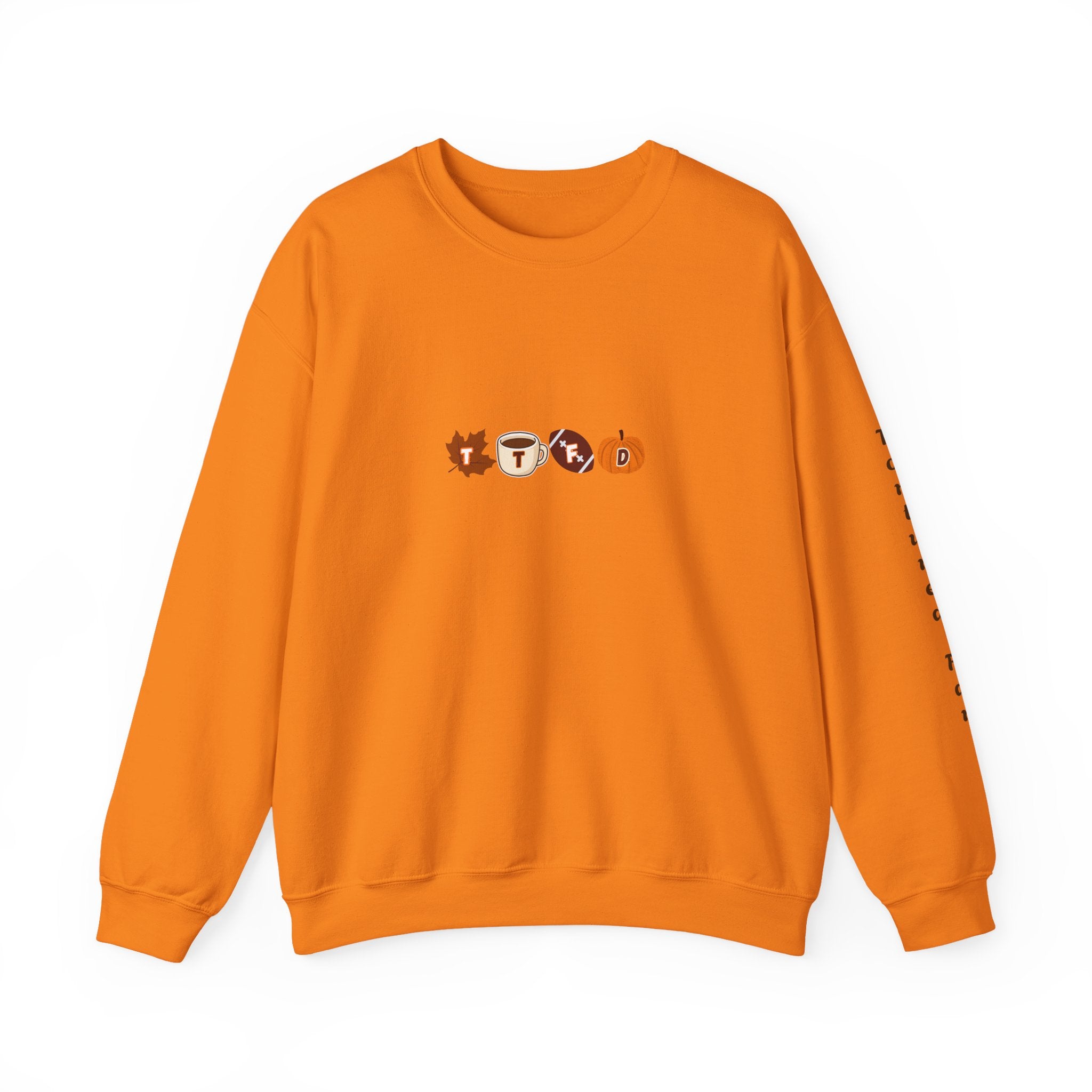 Fall Leaves & Pumpkins Crewneck Sweatshirt — Autumn Graphic Pullover