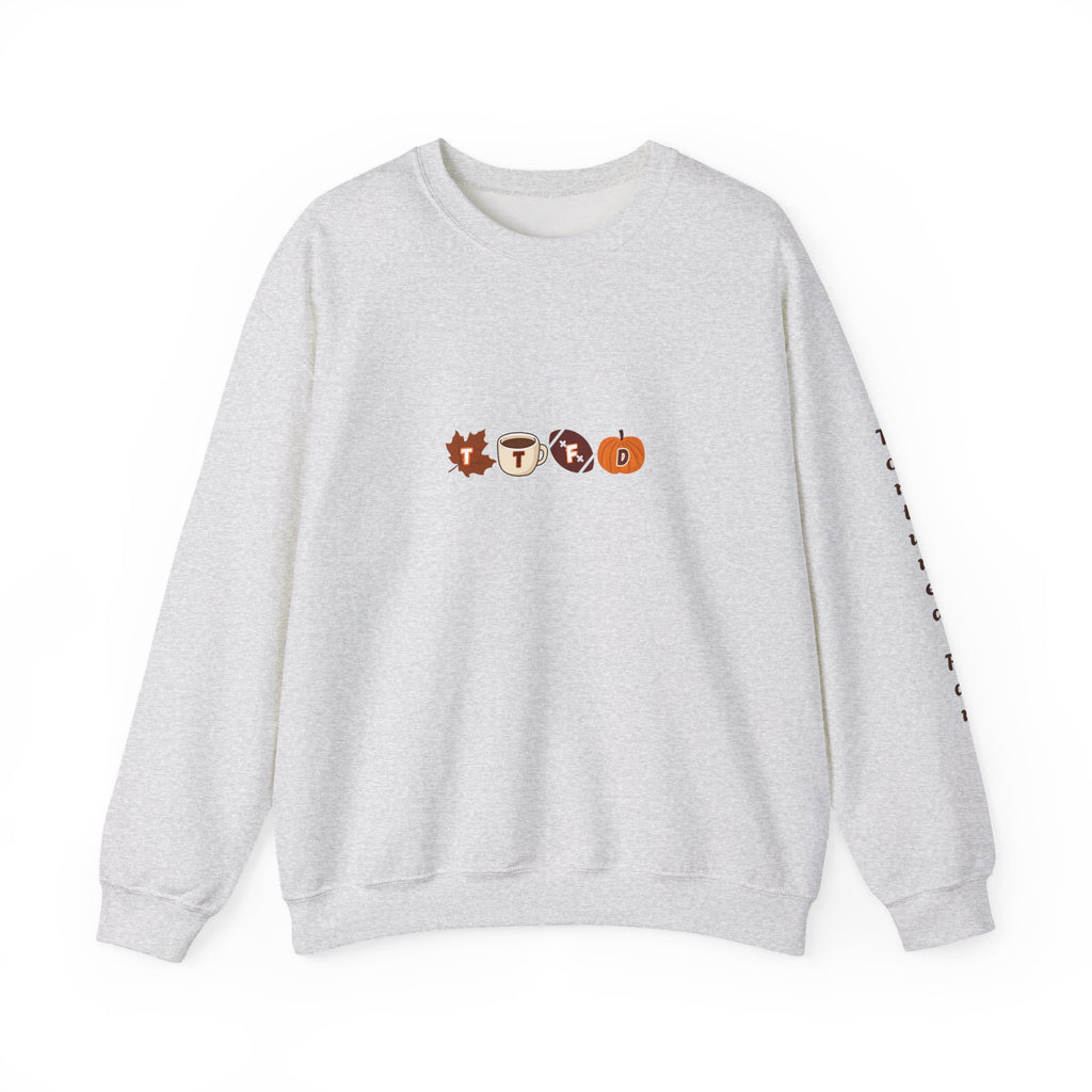Fall Leaves & Pumpkins Crewneck Sweatshirt — Autumn Graphic Pullover