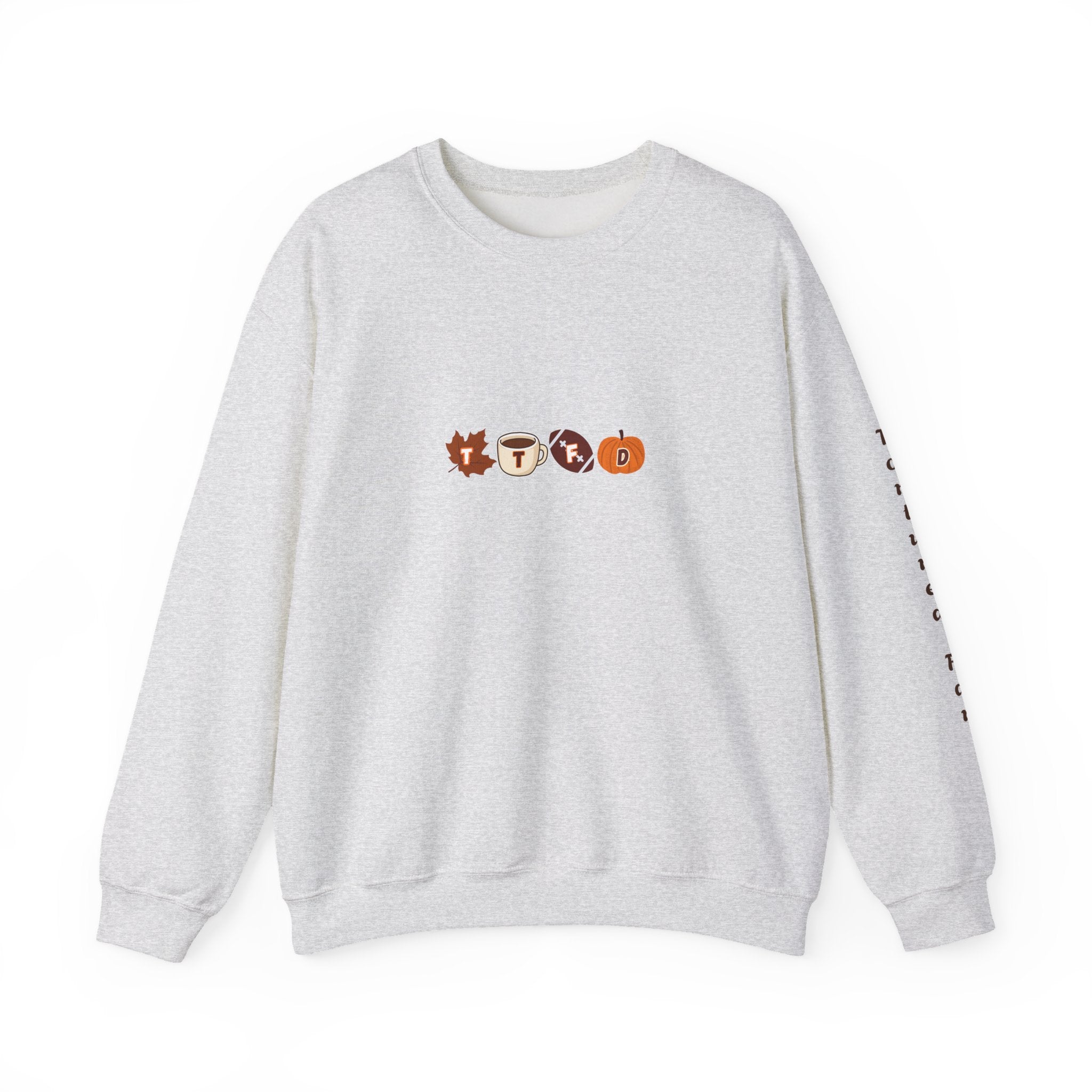Fall Leaves & Pumpkins Crewneck Sweatshirt — Autumn Graphic Pullover