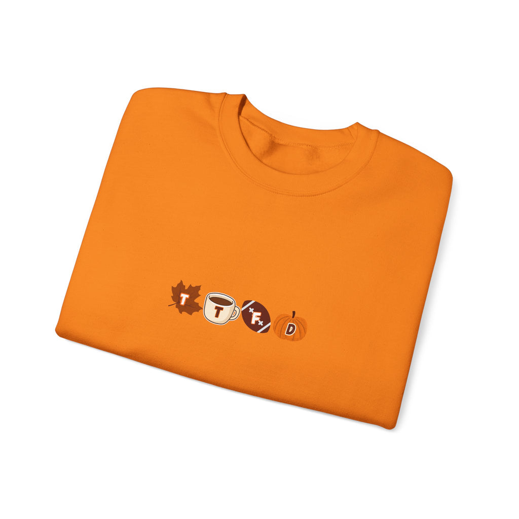 Fall Leaves & Pumpkins Crewneck Sweatshirt — Autumn Graphic Pullover