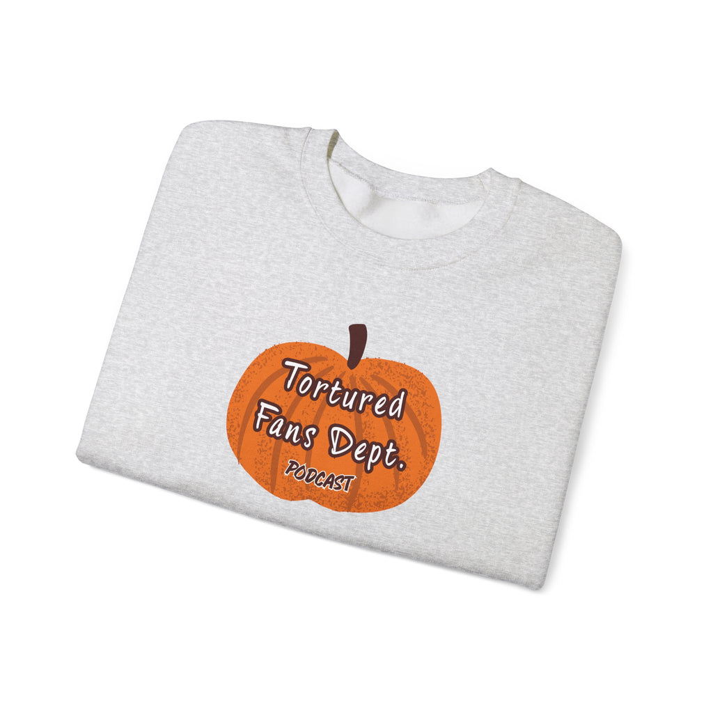 Crewneck Sweatshirt — Pumpkin "Tortured Fan" Halloween Graphic