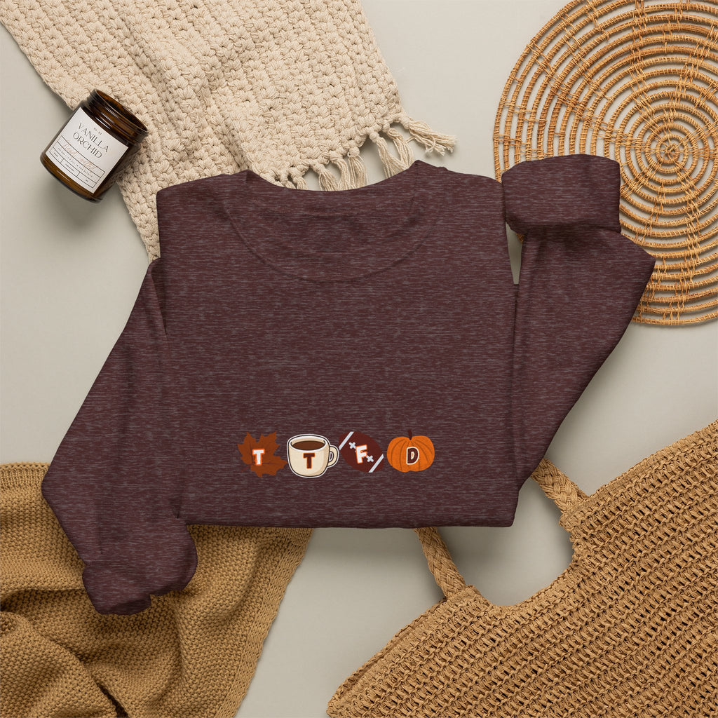 Fall Leaves & Pumpkins Crewneck Sweatshirt — Autumn Graphic Pullover