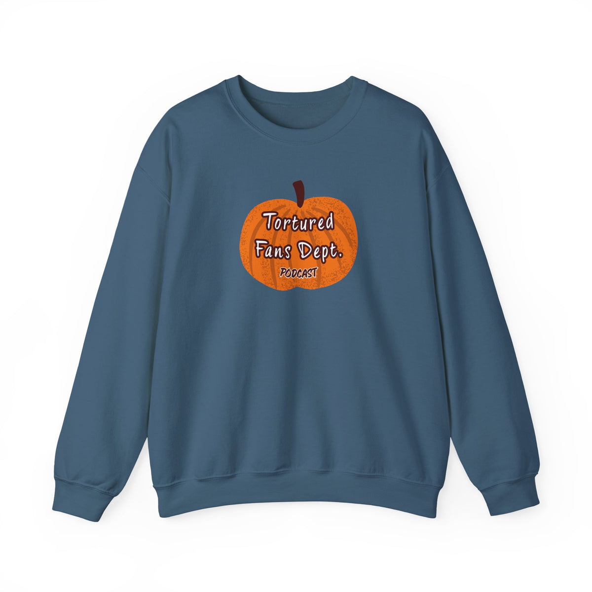 Crewneck Sweatshirt — Pumpkin "Tortured Fan" Halloween Graphic