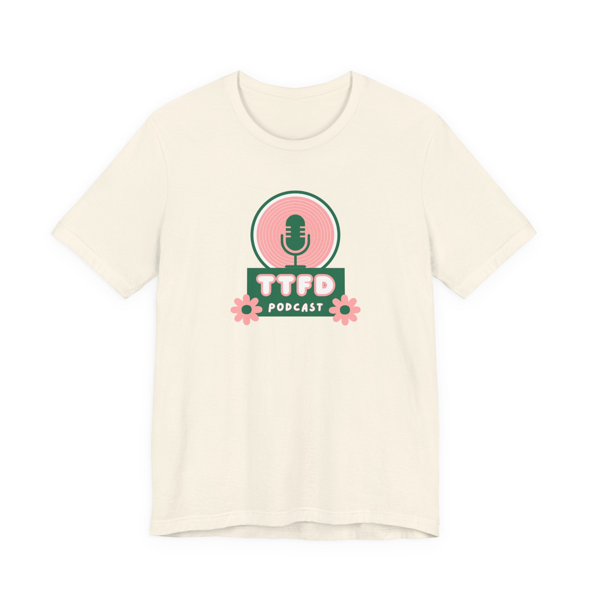 T‑Shirt — TTFD Podcast Logo Tee (Microphone & Flowers)