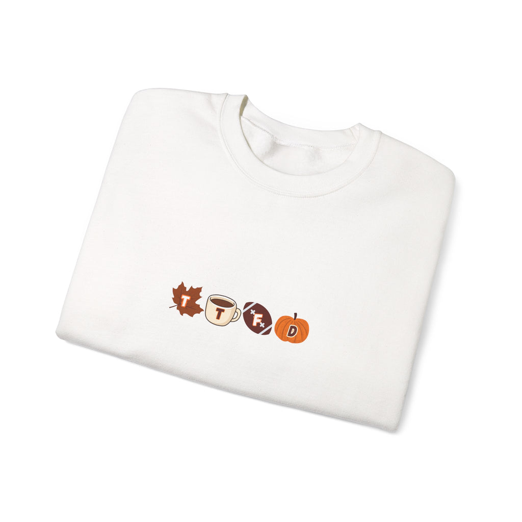 Fall Leaves & Pumpkins Crewneck Sweatshirt — Autumn Graphic Pullover