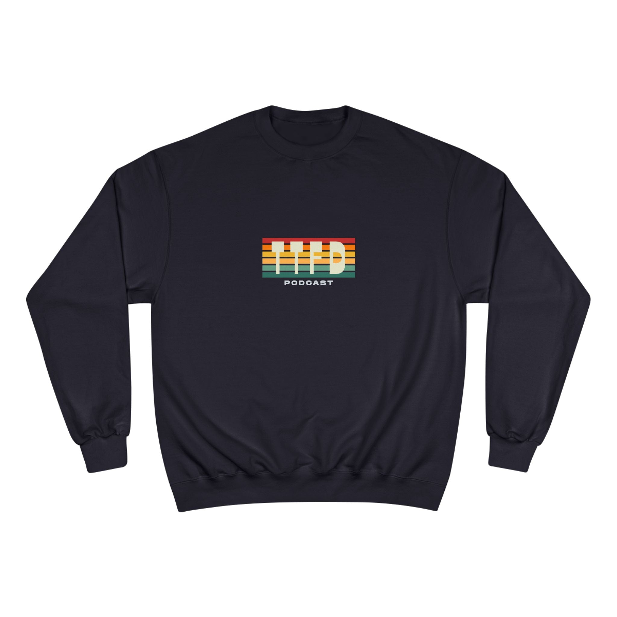 Champion Sweatshirt — Retro Stripes "WYD Podcast" Crewneck