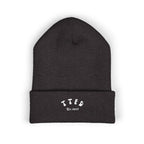 Embroidered 'TIFO' Cuffed Beanie — Cozy Olive Knit Winter Hat