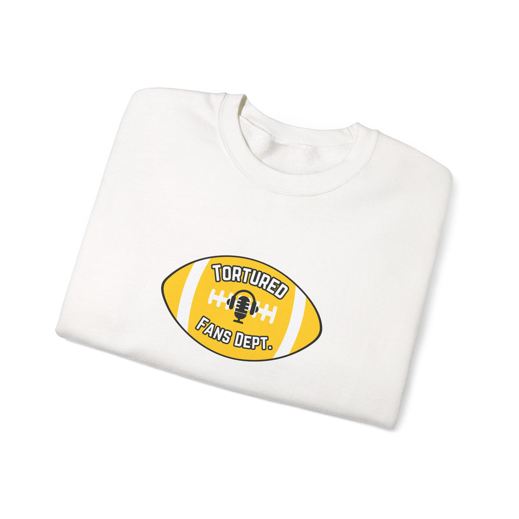Tortured Fans Dept. Football Crewneck Sweatshirt (Yellow Logo)