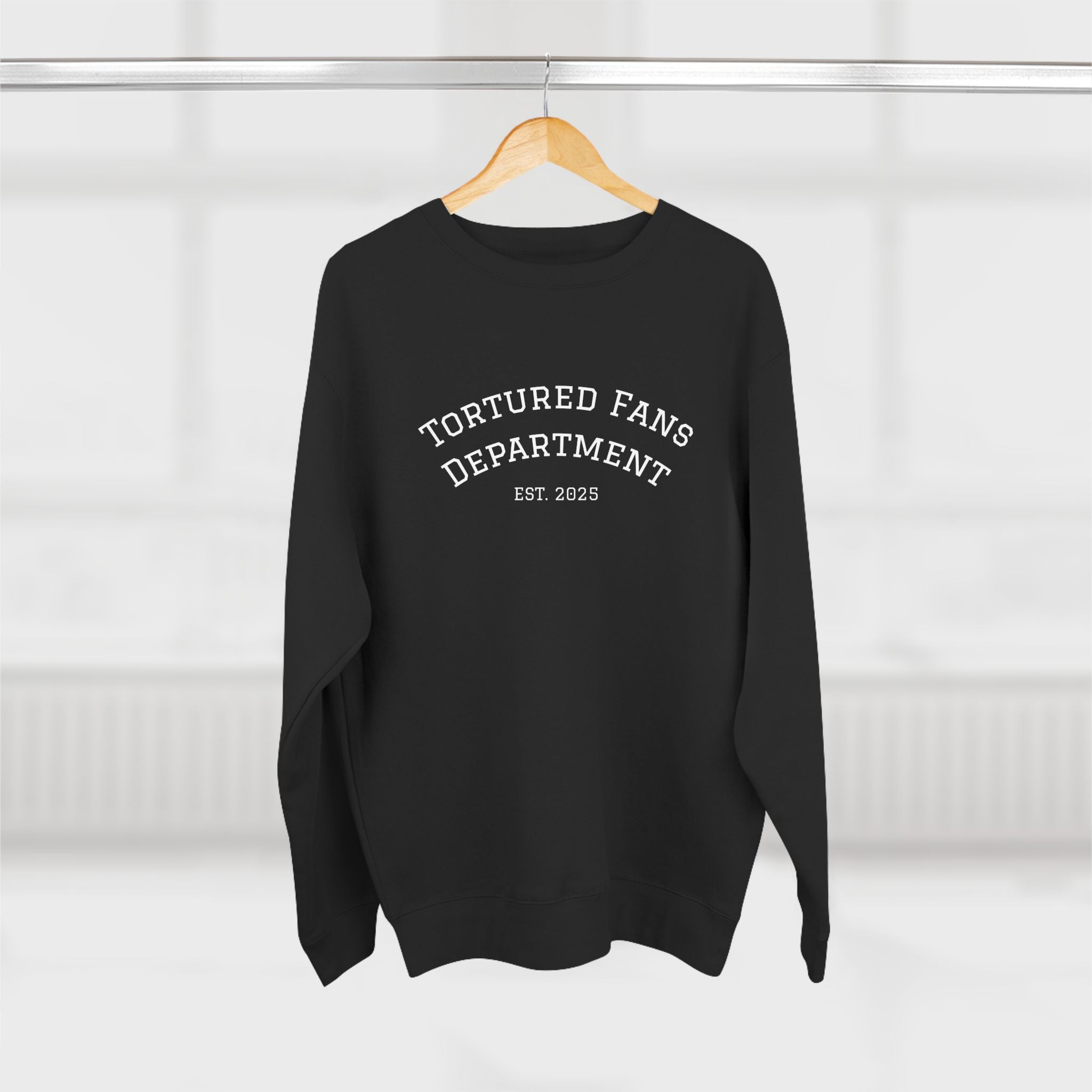 Tortured Fans Unisex Crewneck Sweatshirt - Cozy Gift for Fans, Casual Wear, Oversized Comfort, Great for Events, Emotional Support Clothing