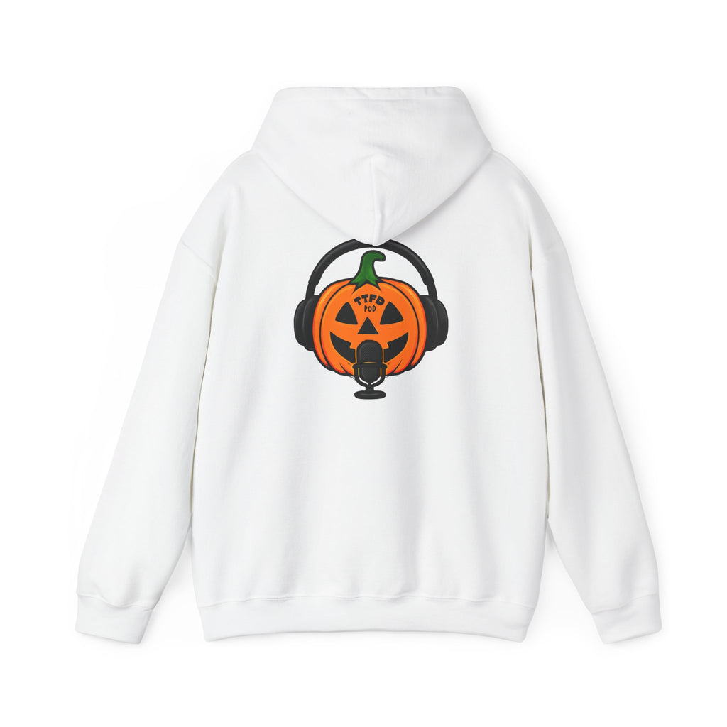 Halloween Pumpkin Podcast Hoodie — Jack-O'-Lantern with Headphones & Microphone