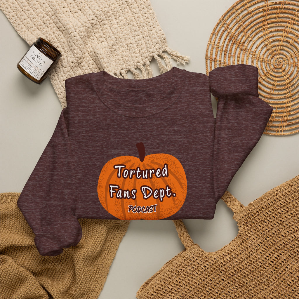 Crewneck Sweatshirt — Pumpkin "Tortured Fan" Halloween Graphic