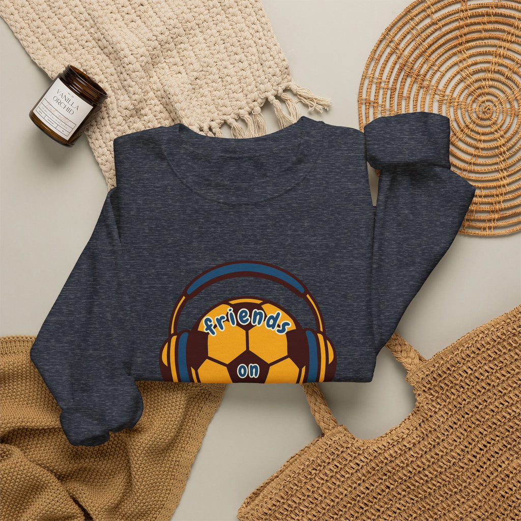 Crewneck Sweatshirt — 'Friends on Football' Headphones Logo