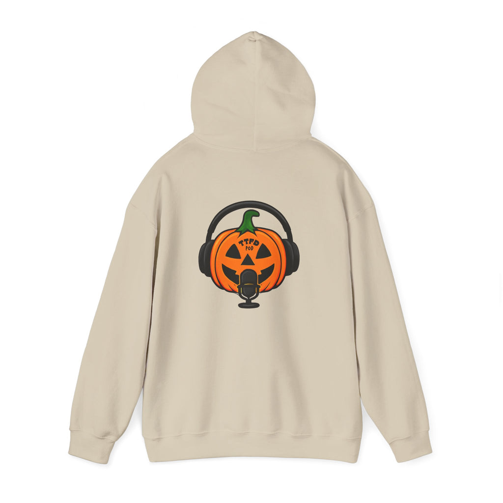 Halloween Pumpkin Podcast Hoodie — Jack-O'-Lantern with Headphones & Microphone