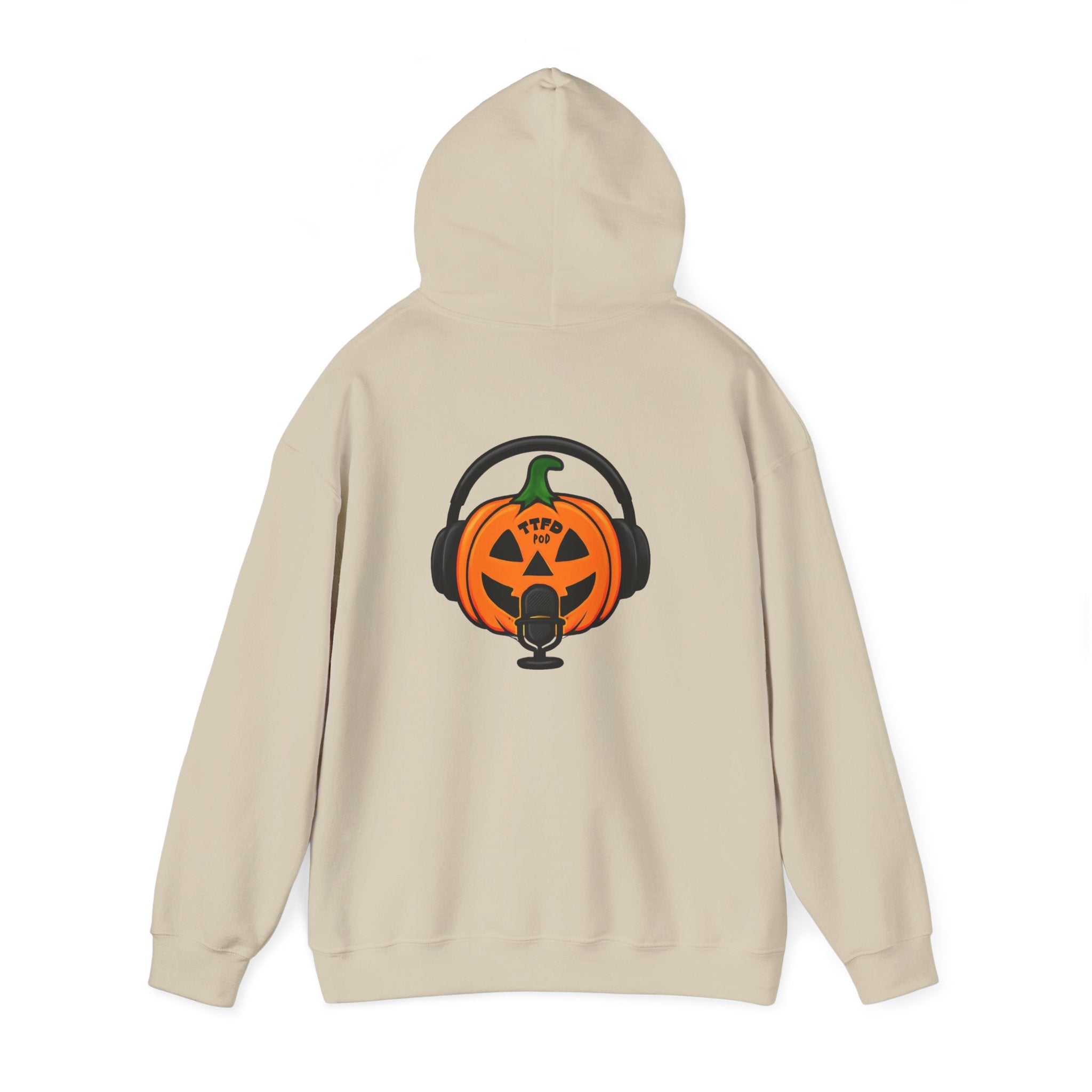 Halloween Pumpkin Podcast Hoodie — Jack-O'-Lantern with Headphones & Microphone