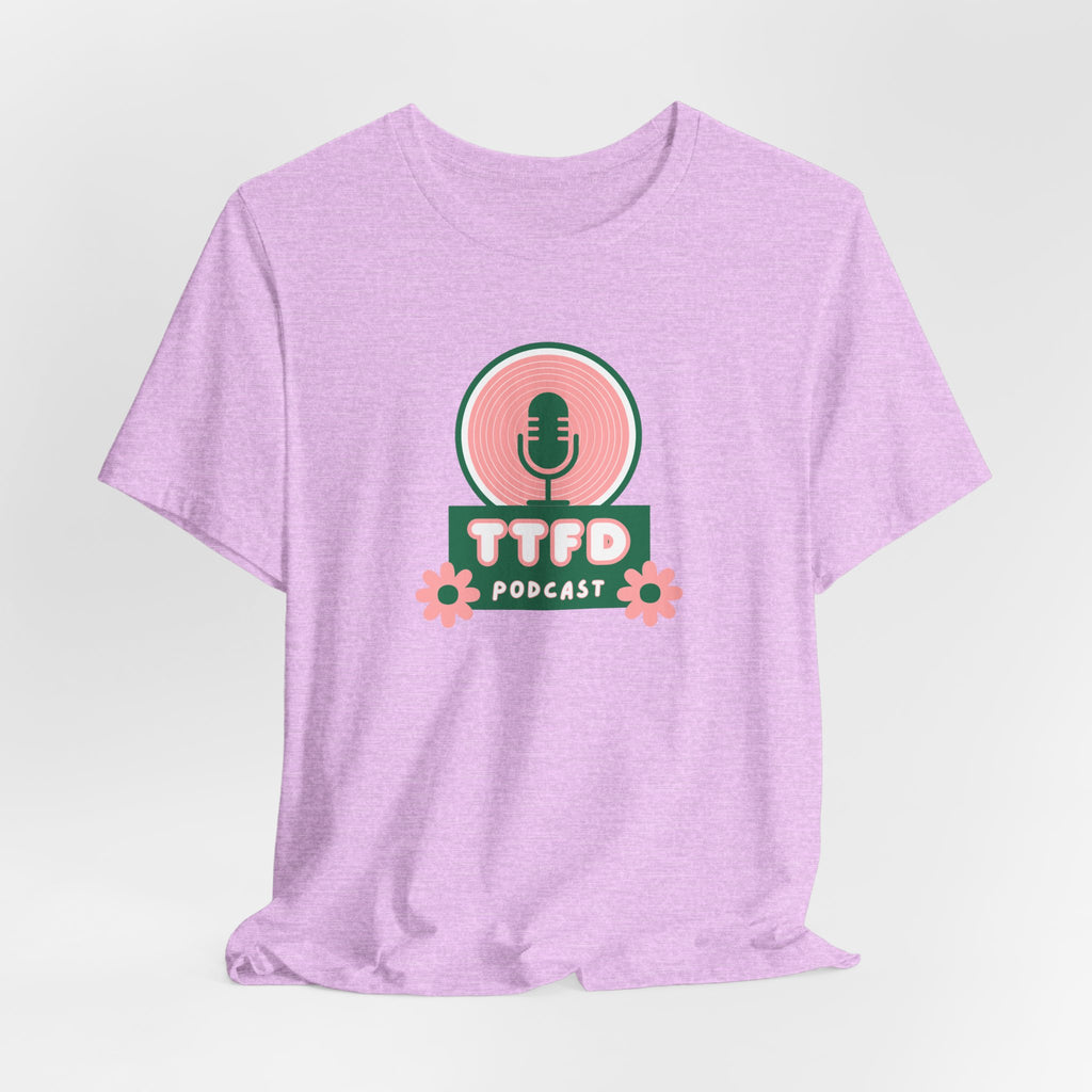 T‑Shirt — TTFD Podcast Logo Tee (Microphone & Flowers)