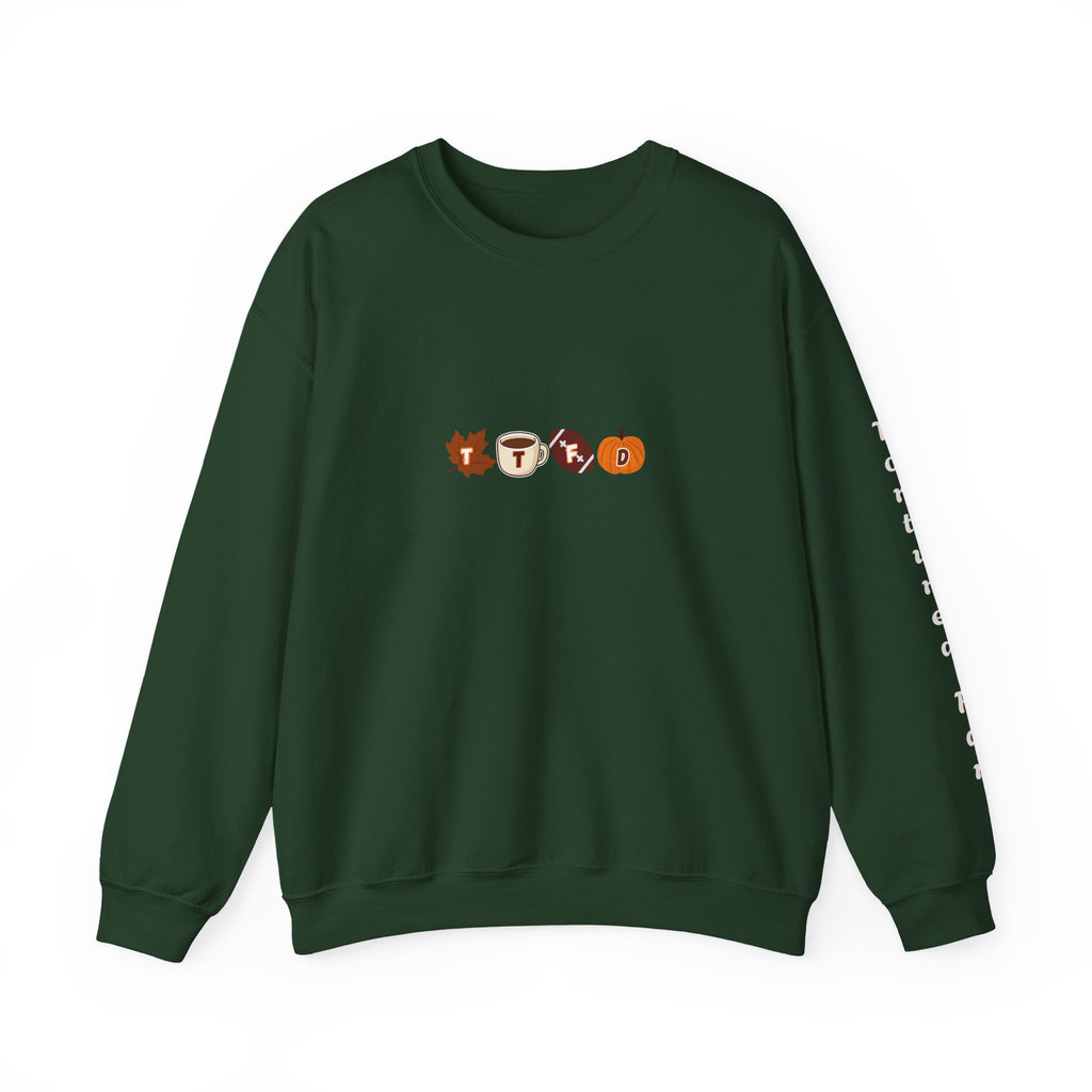 Fall Leaves & Pumpkins Crewneck Sweatshirt — Autumn Graphic Pullover